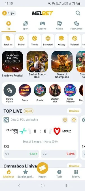 Melbet UZ ilovasi O‘zbekistonda